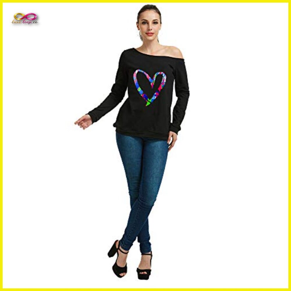 Off Shoulder Pullover Sweatshirt Oversized Slouch… - image 4